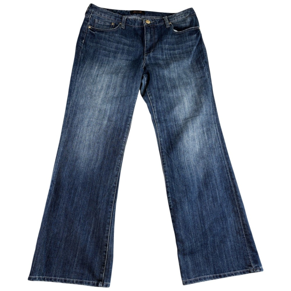 Seven7‎ Bootcut Jeans Womens 14 Blue Denim Dark Wash Cotton Stretch Mid Rise